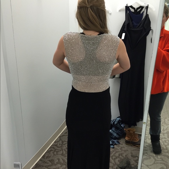 Black embellished beaded prom dress - Picture 4 of 7